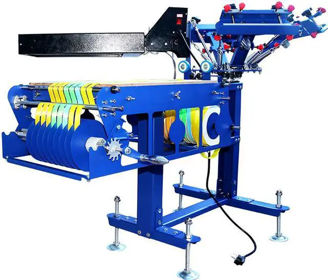Alt view image 2 of 7 - Intsupermai 3 Color 1 Station Silk Screen Printing Press Micro-Registration Screen Printing Machine for Fabric Ribbons with Flash Dryer