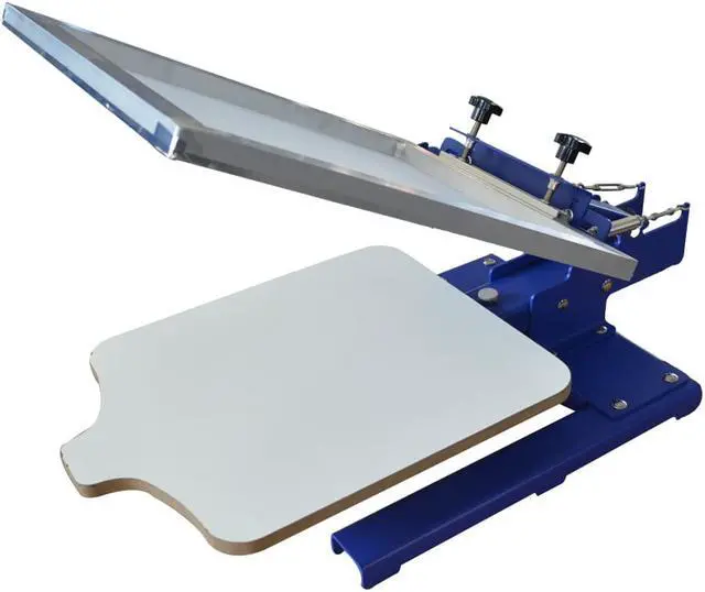 Alt view image 4 of 4 - Intsupermai Adjustable Pallet Incline 30 Degree Tiltable 1 Color Screen Press Print Machine