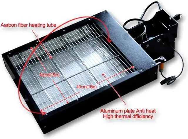 Alt view image 2 of 3 - Intsupermai 110V 1600W Multi-Color Screen Printing Flash Dryer Carbon Fibre Heating Heads with Sensor Switch Universal Dryer Temperature Adjustable