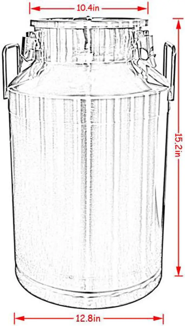 Alt view image 2 of 3 - Intsupermai Stainless Steel Wine Milk Pail Beer 20L 5.3Gallon Liquid Vessel Food Storage Can Rice Bucket for Honey Juice