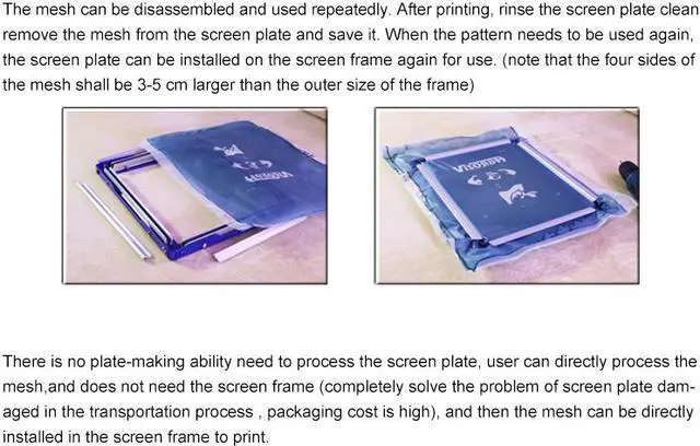 Alt view image 2 of 4 - Intsupermai 7x9 Inch Screen Frame Mesh Silk Screen Printing Mesh Stretching Frame Glue Free Stretch Screen Frame