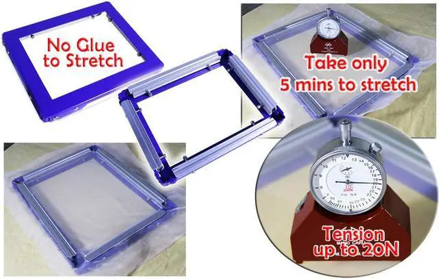 Alt view image 3 of 4 - Intsupermai 9x12 Inch Screen Frame Mesh Silk Screen Printing Mesh Stretching Frame Glue Free Stretch Screen Frame
