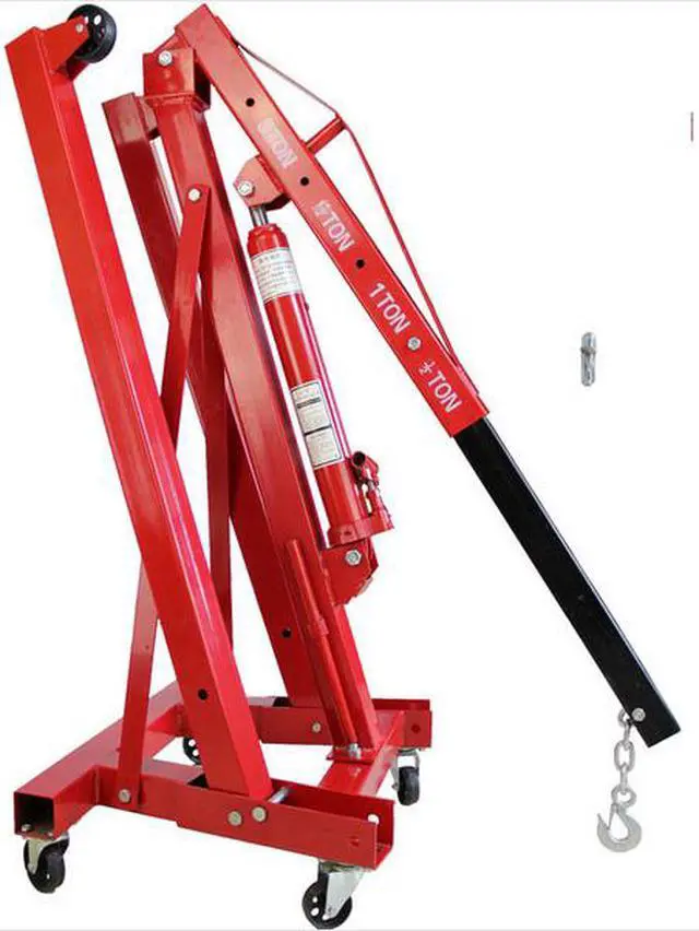 Alt view image 2 of 4 - Intsupermai Hydraulic Engine Hoist Crane Folding Cherry Picker Lift 3T Capacity