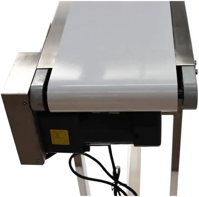 Alt view image 6 of 6 - Intsupermai 110V Packaging Machine Long White PVC Belt Conveyor 53inch Length 7.8inch Width Conveyor with Double Guardrail