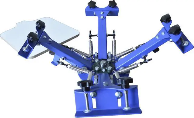 Alt view image 3 of 3 - Intsupermai 4 Color 1 Station Screen Printing Machine Desktop Press Printer Shirt Silk Press