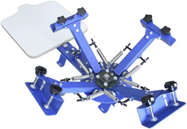 Alt view image 2 of 3 - Intsupermai 4 Color 1 Station Screen Printing Machine Desktop Press Printer Shirt Silk Press