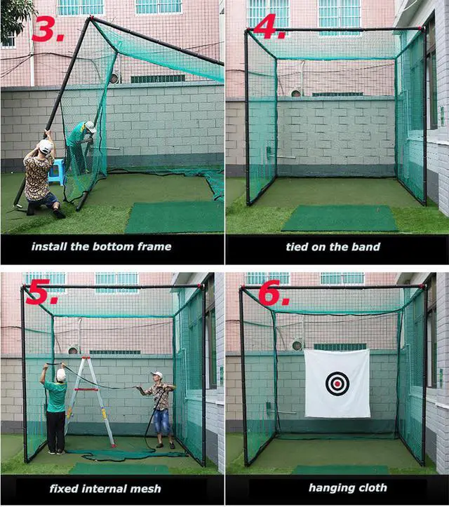 Alt view image 3 of 6 - Intsupermai Golf Cage Hitting Net Golf Chipping Practice Net Driving Range for Indoor and Outdoor Golf Training