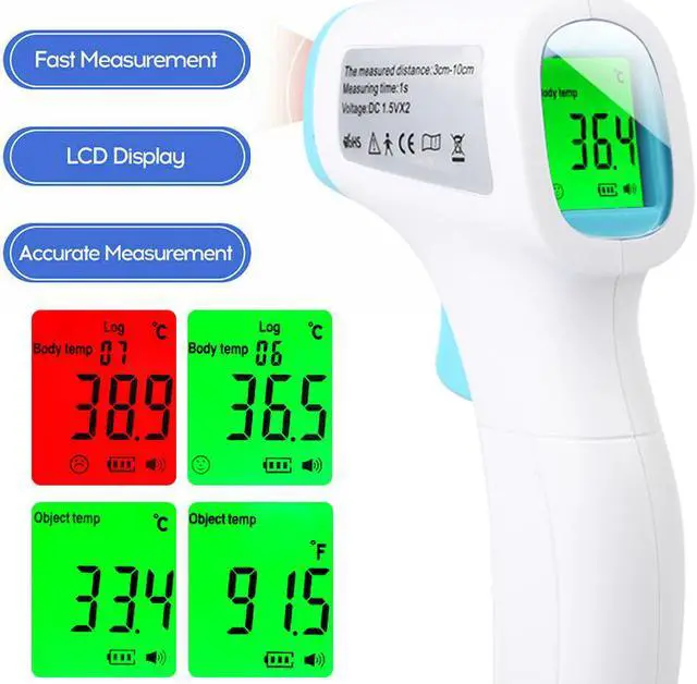 Alt view image 5 of 7 - 1pcs Thermometer Gun for Adults Kids Baby Children Body , No Touch Infrared Forehead Thermometer for Fever, Medical IR Digital Body Thermometer,Pink Purple Blue Color Random