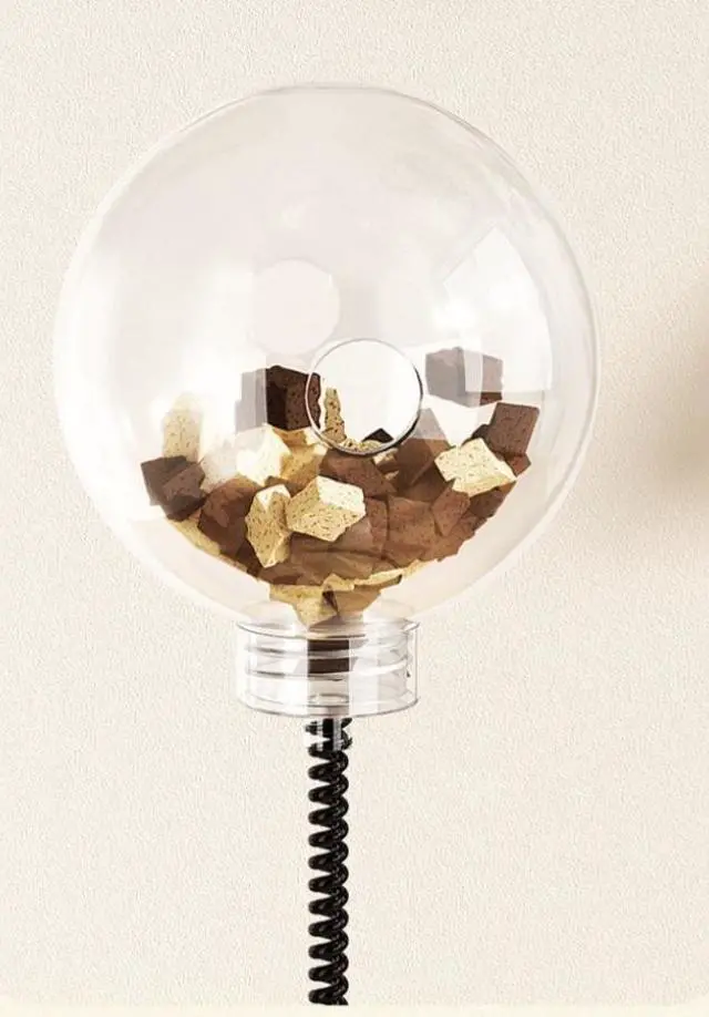 Alt view image 6 of 6 - Cat Toy Treat Ball Treat Dispenser Toy, with Catnip,Roller Track Interactive Cats Toys Indoor Kitten, Cat Food Toy Solid Wood Feeder Ball