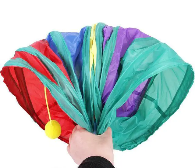 Alt view image 5 of 7 - Rainbow Cat Tunnels with Interactive Ball Indoors Cat Play Tunnel for Indoor Outdoor, Cat Tunnel Large Cat Toy Kitten Kitty Rabbit 3 Ways