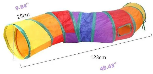 Alt view image 2 of 6 - Rainbow Cat Tunnels with Interactive Ball Indoors Cat Play Tunnel for Indoor Outdoor, Cat Tunnel Large Cat Toy Kitten Kitty Rabbit S Way