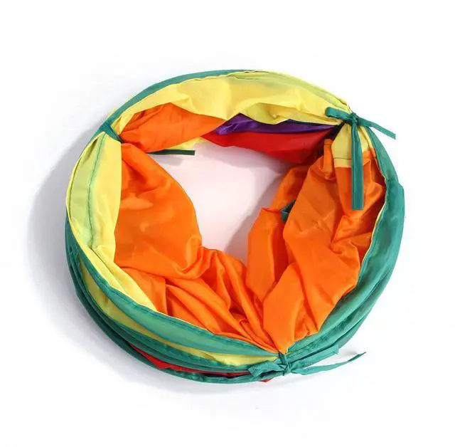 Alt view image 5 of 6 - Rainbow Cat Tunnels with Interactive Ball Indoors Cat Play Tunnel for Indoor Outdoor, Cat Tunnel Large Cat Toy Kitten Kitty Rabbit S Way