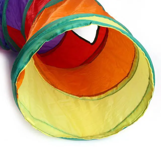 Alt view image 4 of 6 - Rainbow Cat Tunnels with Interactive Ball Indoors Cat Play Tunnel for Indoor Outdoor, Cat Tunnel Large Cat Toy Kitten Kitty Rabbit S Way