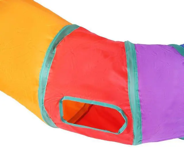 Alt view image 3 of 6 - Rainbow Cat Tunnels with Interactive Ball Indoors Cat Play Tunnel for Indoor Outdoor, Cat Tunnel Large Cat Toy Kitten Kitty Rabbit S Way