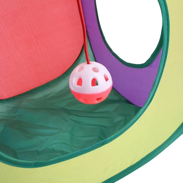 Alt view image 2 of 5 - Rainbow Cat Tunnels with Interactive Ball Indoors Cat Play Tunnel for Indoor Outdoor, Cat Tunnel Large Cat Toy Kitten Kitty Rabbit Perch