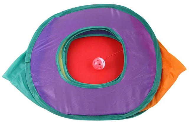 Alt view image 3 of 5 - Rainbow Cat Tunnels with Interactive Ball Indoors Cat Play Tunnel for Indoor Outdoor, Cat Tunnel Large Cat Toy Kitten Kitty Rabbit Perch