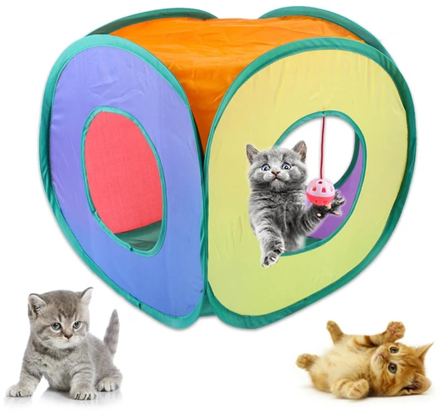 Main image of Rainbow Cat Tunnels with Interactive Ball Indoors Cat Play Tunnel for Indoor Outdoor, Cat Tunnel Large Cat Toy Kitten Kitty Rabbit Perch