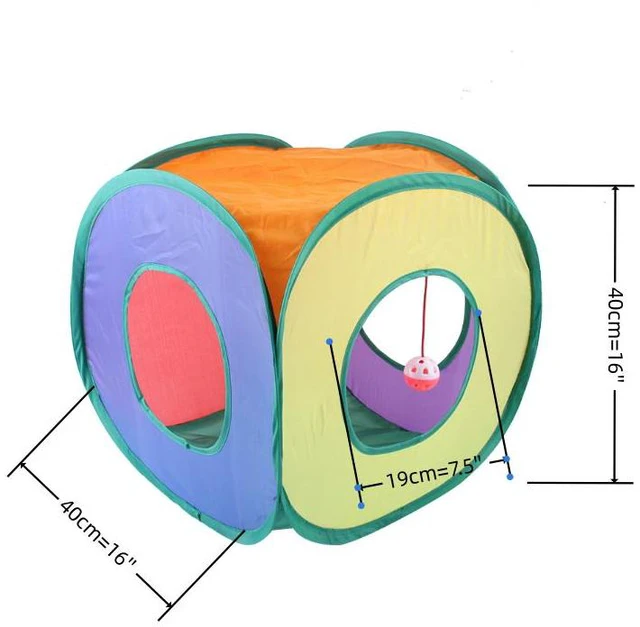 Alt view image 5 of 5 - Rainbow Cat Tunnels with Interactive Ball Indoors Cat Play Tunnel for Indoor Outdoor, Cat Tunnel Large Cat Toy Kitten Kitty Rabbit Perch