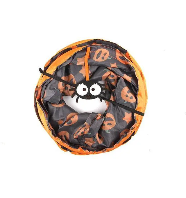 Alt view image 5 of 6 - 13Pcs Cat Tunnels with Interactive Ball Pumpkin Pattern Cat Play Tube Toy Interactive Ball, Large, Indoor Outdoor, For Cats Kittens Rabbits