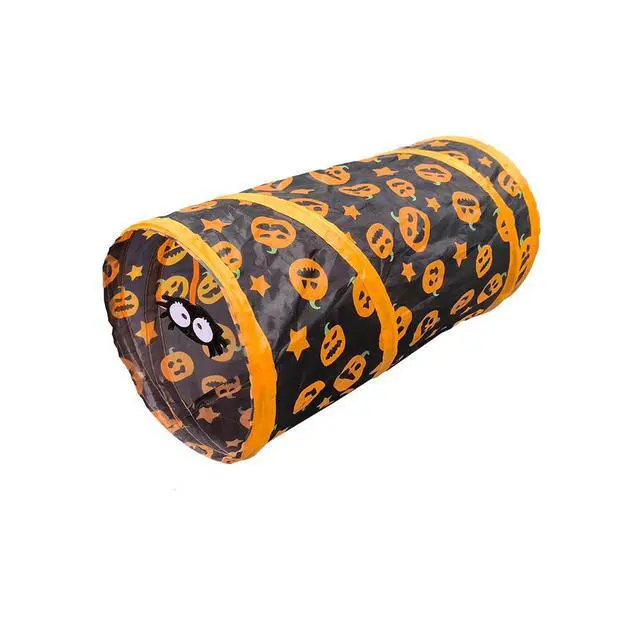 Alt view image 3 of 6 - 13Pcs Cat Tunnels with Interactive Ball Pumpkin Pattern Cat Play Tube Toy Interactive Ball, Large, Indoor Outdoor, For Cats Kittens Rabbits