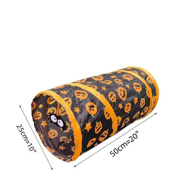 Alt view image 2 of 6 - 13Pcs Cat Tunnels with Interactive Ball Pumpkin Pattern Cat Play Tube Toy Interactive Ball, Large, Indoor Outdoor, For Cats Kittens Rabbits