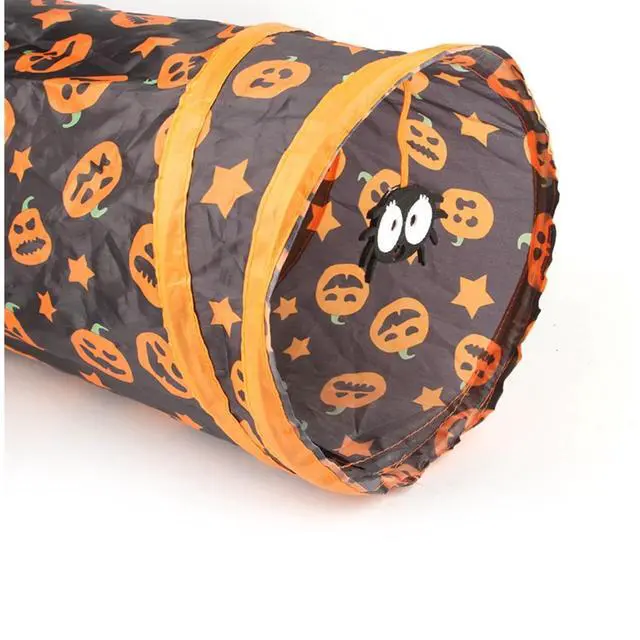 Alt view image 6 of 6 - 13Pcs Cat Tunnels with Interactive Ball Pumpkin Pattern Cat Play Tube Toy Interactive Ball, Large, Indoor Outdoor, For Cats Kittens Rabbits