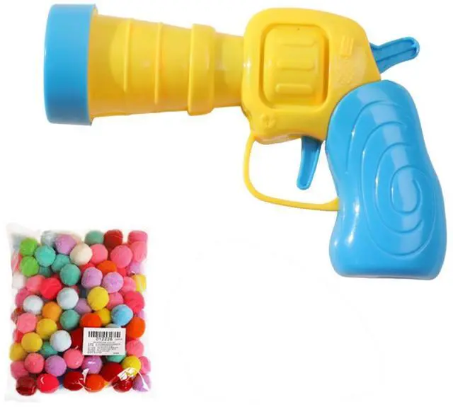 Alt view image 6 of 6 - Cat Toy Ball Launcher Set Colorful Plush Toys Pom Pom Balls for Cats Colorful Plush Pom Balls, Self Play, Interactive, Indoor Cats Enrichment, Shooting 50 Balls with Launcher