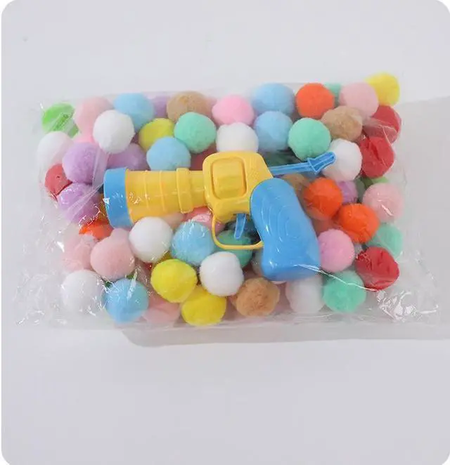 Alt view image 3 of 6 - Cat Toy Ball Launcher Set Colorful Plush Toys Pom Pom Balls for Cats Colorful Plush Pom Balls, Self Play, Interactive, Indoor Cats Enrichment, Shooting 100 Balls with Launcher