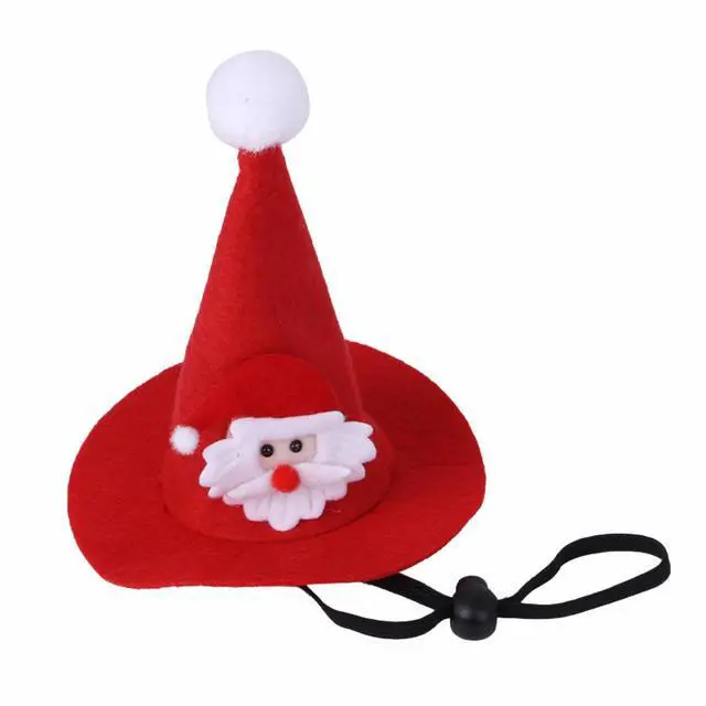Alt view image 2 of 7 - Santa Claus Hat for Cats Xmas Outfits Clothes Puppy Cat Christmas Costume Hat Santa Claus Pattern Cat Cosplay Costume