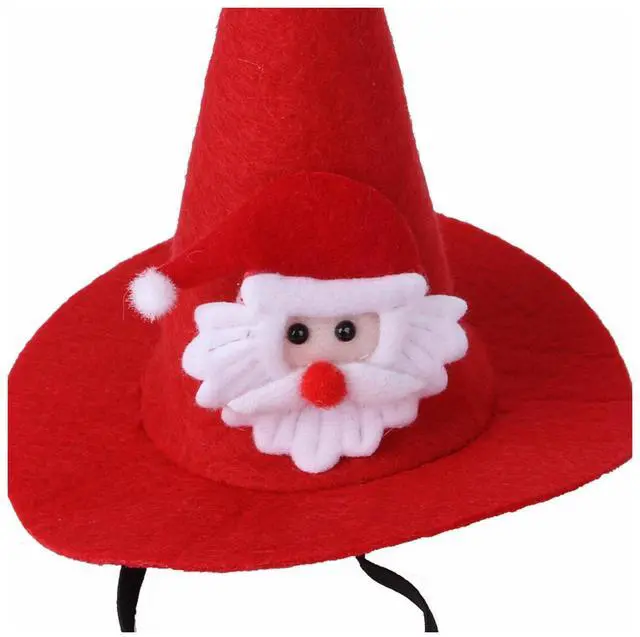 Alt view image 4 of 7 - Santa Claus Hat for Cats Xmas Outfits Clothes Puppy Cat Christmas Costume Hat Santa Claus Pattern Cat Cosplay Costume