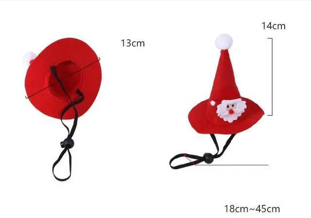 Alt view image 7 of 7 - Santa Claus Hat for Cats Xmas Outfits Clothes Puppy Cat Christmas Costume Hat Santa Claus Pattern Cat Cosplay Costume