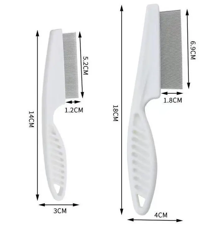 Alt view image 7 of 7 - PetCare Essentials Flea and Lice Comb Set Stainless Steel Grooming Tools with Rounded Teeth for Dogs and Cats 2 Pack
