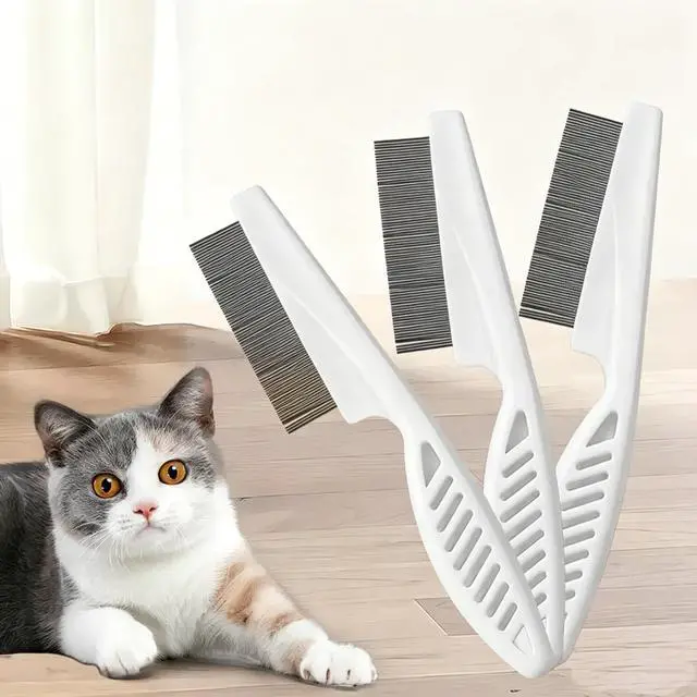 Alt view image 4 of 7 - PetCare Essentials Flea and Lice Comb Set Stainless Steel Grooming Tools with Rounded Teeth for Dogs and Cats 2 Pack