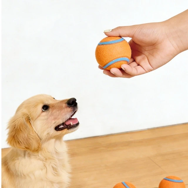 Alt view image 5 of 7 - 2 Pcs Dog Toy Ball Squeak Rubber Chew Toys for Dogs Chew Toy, Interactive Play,Floats in Water, Fetch & Chew