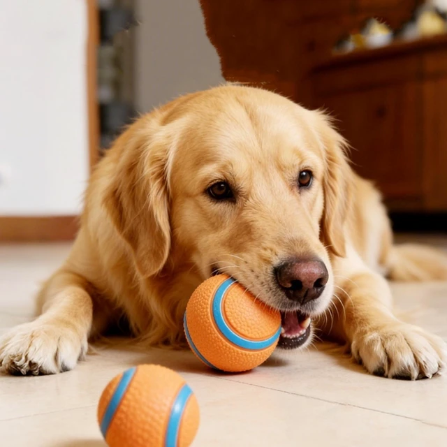 Main image of 2 Pcs Dog Toy Ball Squeak Rubber Chew Toys for Dogs Chew Toy, Interactive Play,Floats in Water, Fetch & Chew