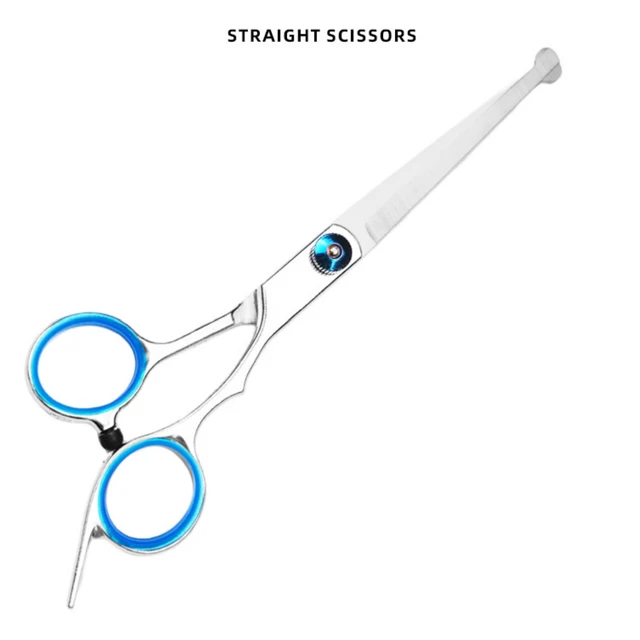 Alt view image 5 of 7 - Pet Hair Cut Set Scissors for Dogs and Cats Straight & Thinning Scissors, Ergonomic Grip, Curved Safety Tip