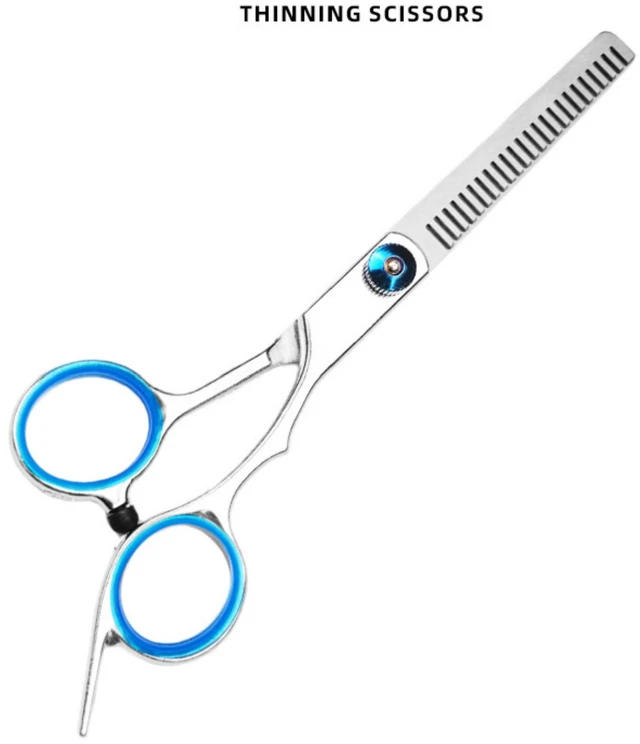 Alt view image 3 of 7 - Pet Hair Cut Set Scissors for Dogs and Cats Straight & Thinning Scissors, Ergonomic Grip, Curved Safety Tip
