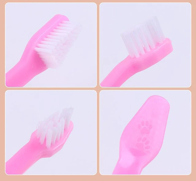 Alt view image 4 of 7 - 4 Pcs Double-Headed Dog Toothbrush Cat Toothbrush Set Long Handle Pet Dental Care Long Handle, Pet Dental Care,Double-Headed