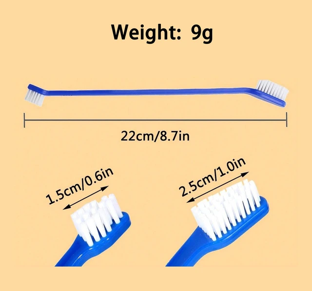 Alt view image 3 of 7 - 4 Pcs Double-Headed Dog Toothbrush Cat Toothbrush Set Long Handle Pet Dental Care Long Handle, Pet Dental Care,Double-Headed