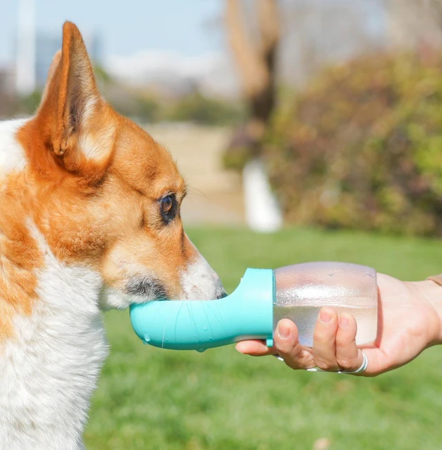 Alt view image 2 of 7 - 200 ml Dispensing Dog Water Bottle Portable Water Bottle Travel Bowl Portable Travel Design, Leak-proof Nozzle,Dispensing Dog Water Bottle,Easy Access Light Blue