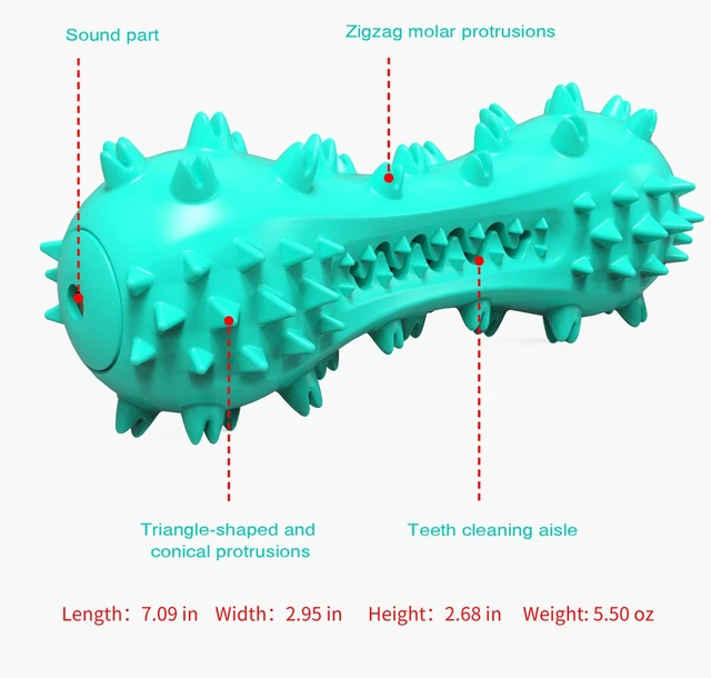 Alt view image 3 of 7 - Dog Chew Toy Aggressive Chewers Dogs Bone Toys Dental Care Squeak Toy Teeth Cleaning Medium, Large Breed Dog