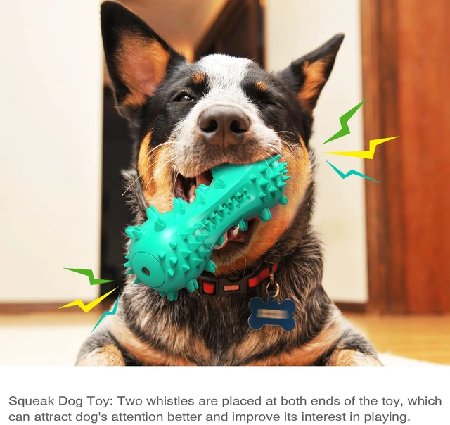 Alt view image 4 of 7 - Dog Chew Toy Aggressive Chewers Dogs Bone Toys Dental Care Squeak Toy Teeth Cleaning Medium, Large Breed Dog