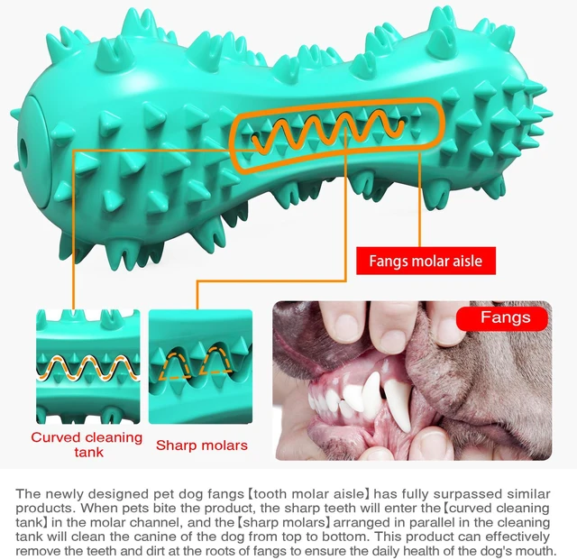Alt view image 7 of 7 - Dog Chew Toy Aggressive Chewers Dogs Bone Toys Dental Care Squeak Toy Teeth Cleaning Medium, Large Breed Dog