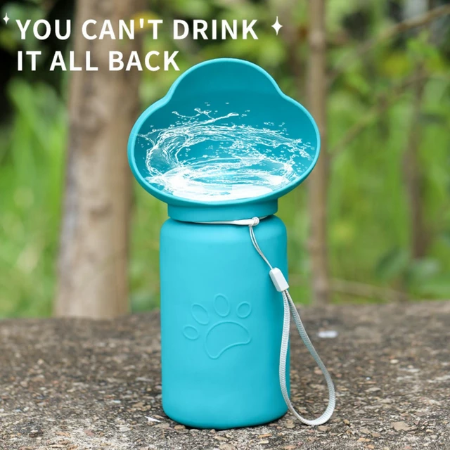 Alt view image 3 of 6 - 550 ml Dispensing Dog Water Bottle with Water Dispenser Portable Travel Bottle Pet Portable, Small & Medium Dogs, Lead & Dispenser Bowl, Leak-Proof Blue