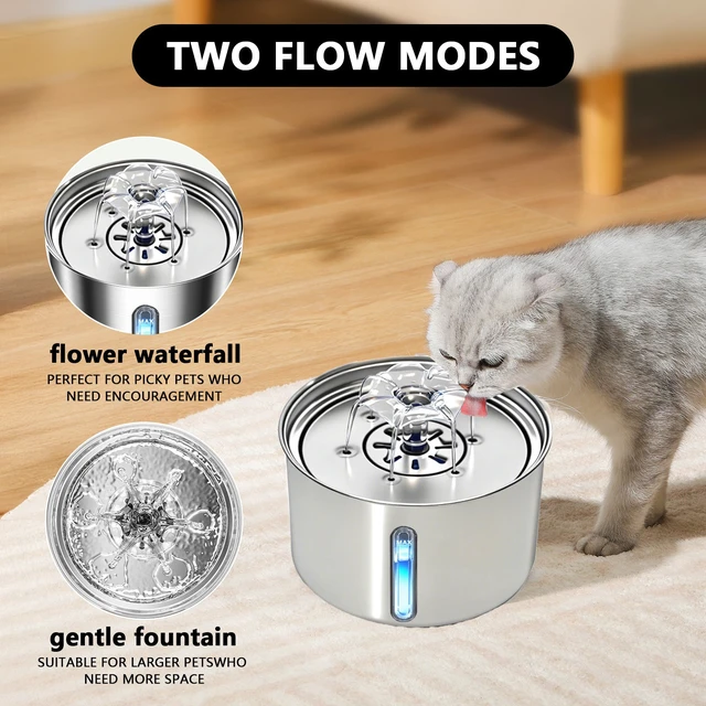 Alt view image 3 of 4 - Smart Automatic water dispenser for Pets Dogs and Cats Stainless Steel Pet Water Fountain, 3L Large Capacity