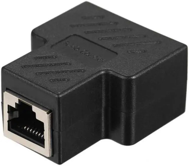 Main image of RJ45 Splitter Adapter Connector 1 to 2 Female Ports Ethernet Cables Socket Splitter Hub PC Laptop Router Contact Modular Plug