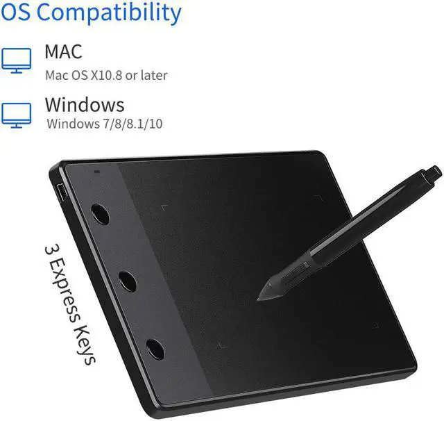 Alt view image 4 of 4 - Huion H420 Drawing Tablet 4x2.23 Inch Professional Graphics Signature Pad Board with 3 Shortcut Keys Digital Tablets for Drawing