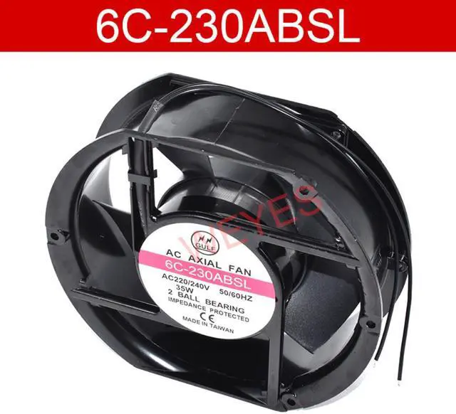 Main image of 6C-230ABSL Cooling Fan AC 220V/240V 35W 50/60HZ 17251 17CM 172*150*51mm 2 Wires