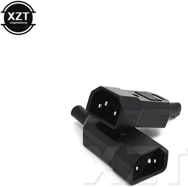 Main image of Black 3 Pin IEC 320 C C14 Male Plug Rewirable Power Connector Socket AC 250V/10A Panel Mounting Power Inlet Socket