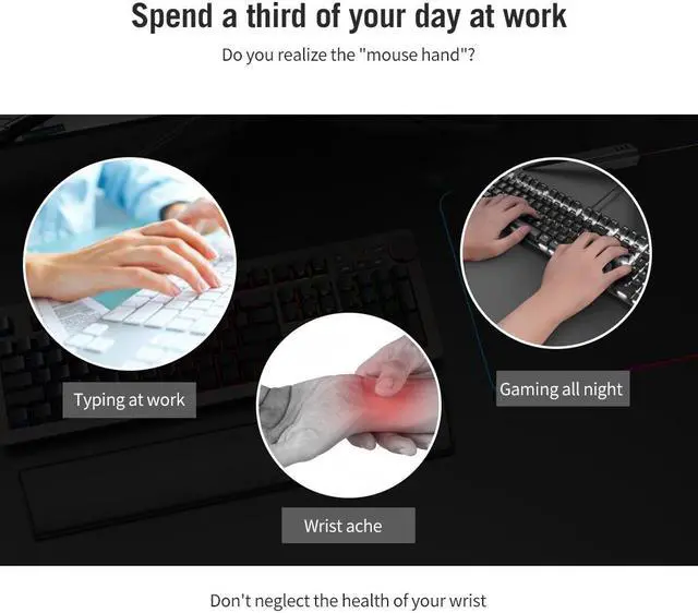 Alt view image 3 of 4 - Ajazz Mechanical Keyboard Wrist Pad Ergonomic Comfort Memory Foam Keyboard Wrist Rest Pad For Office Computer keyboard wrist pad